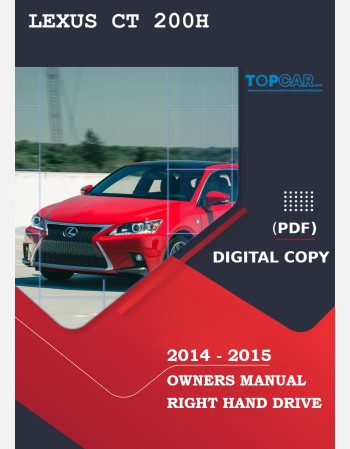 lexus ct 200h 2014-2015 owners manual